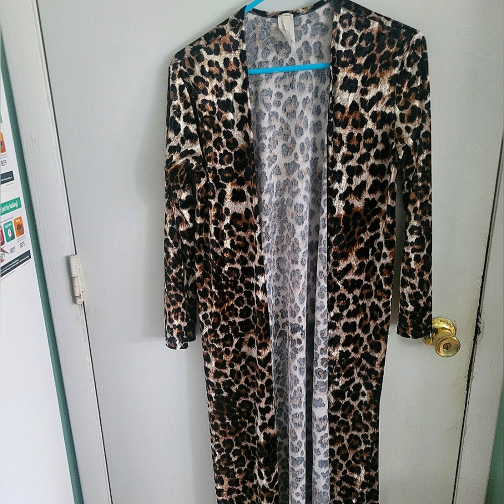Long leopard duster / cardigan